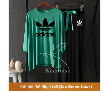 Kishmish TM Night Suit (Sea Green - Black)